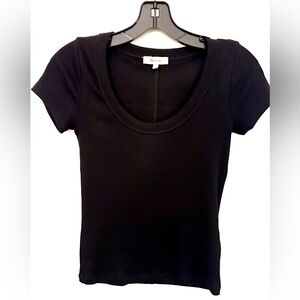 Madewell Black Short Sleeve Ribbed Women's Tee